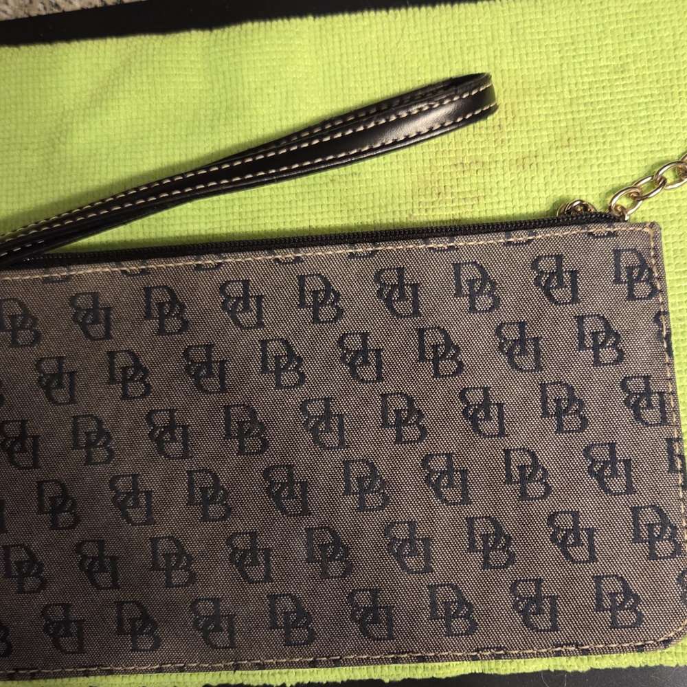 Dooney & Bourke Black and Brown Wristlet
